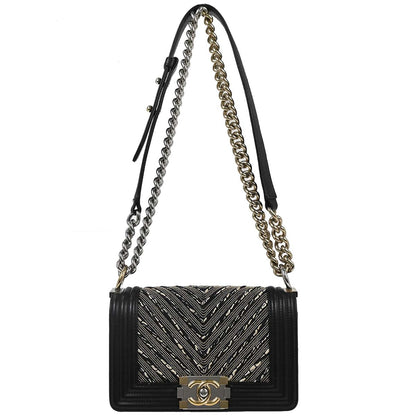 Boy Chanel 2018 Black Lambskin Small Chain Shoulder Bag