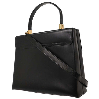Salvatore Ferragamo Black Gancini 2way Shoulder Handbag