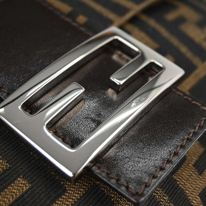 Fendi Brown Canvas Zucca Mamma Baguette Handbag