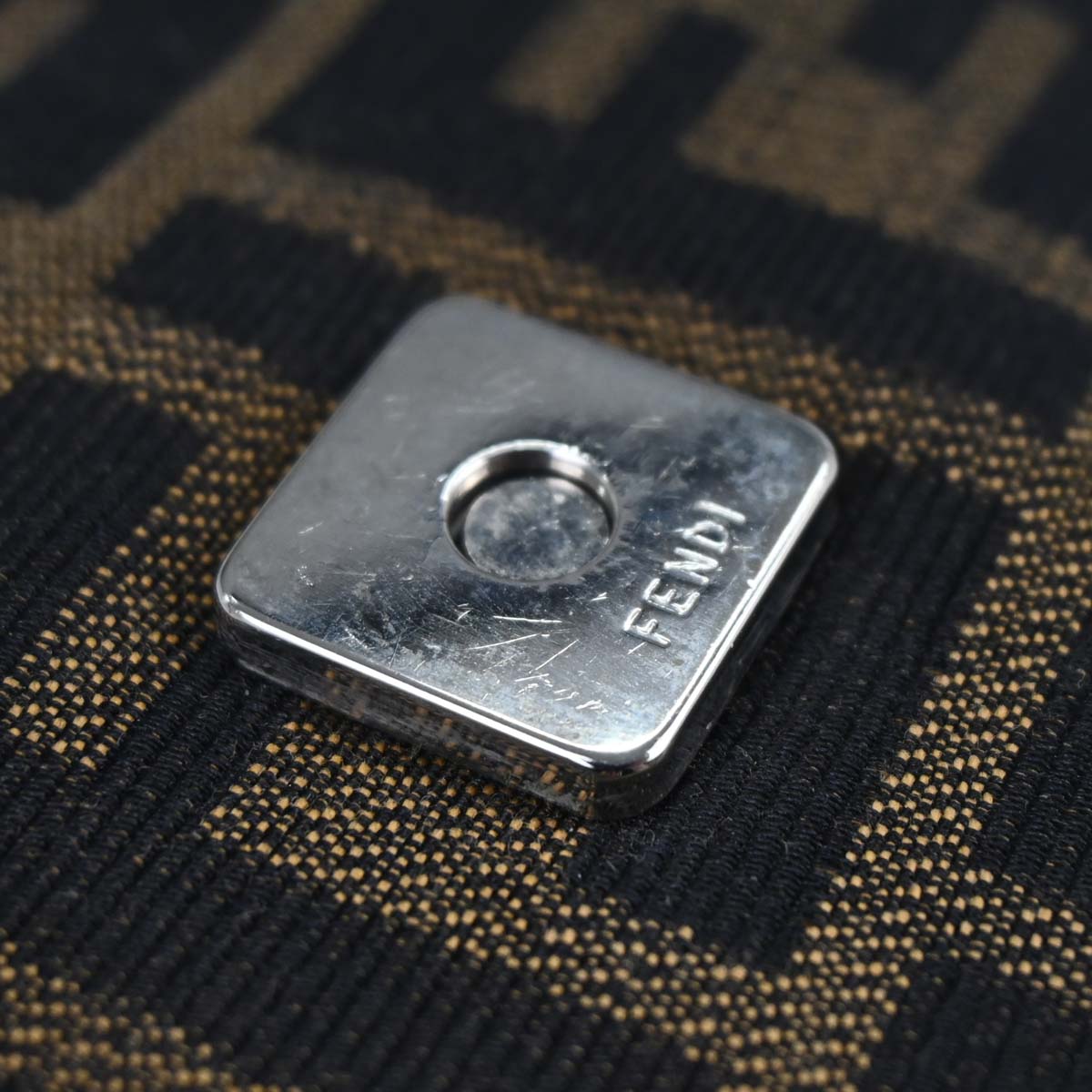 Fendi Brown Canvas Zucca Mamma Baguette Handbag