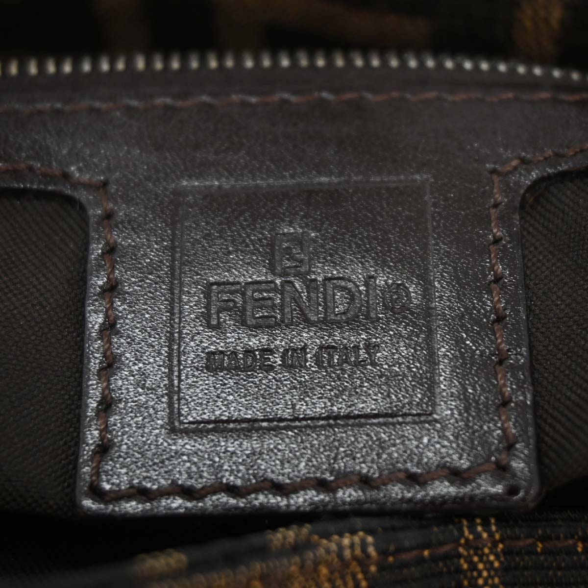 Fendi Brown Canvas Zucca Mamma Baguette Handbag