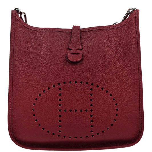 Hermes Rouge Garance Taurillon Clemence Evelyne 3 29 PM Shoulder Bag