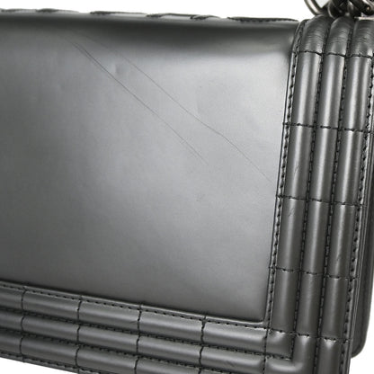 Boy Chanel 2012 Gray Patent Leather Medium Shoulder Bag