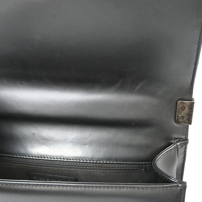 Boy Chanel 2012 Gray Patent Leather Medium Shoulder Bag