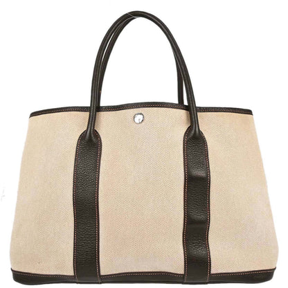 Hermes Beige Toile H Buffle Garden Party 36 PM Tote Handbag
