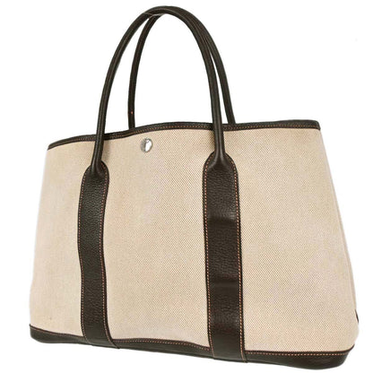 Hermes Beige Toile H Buffle Garden Party 36 PM Tote Handbag