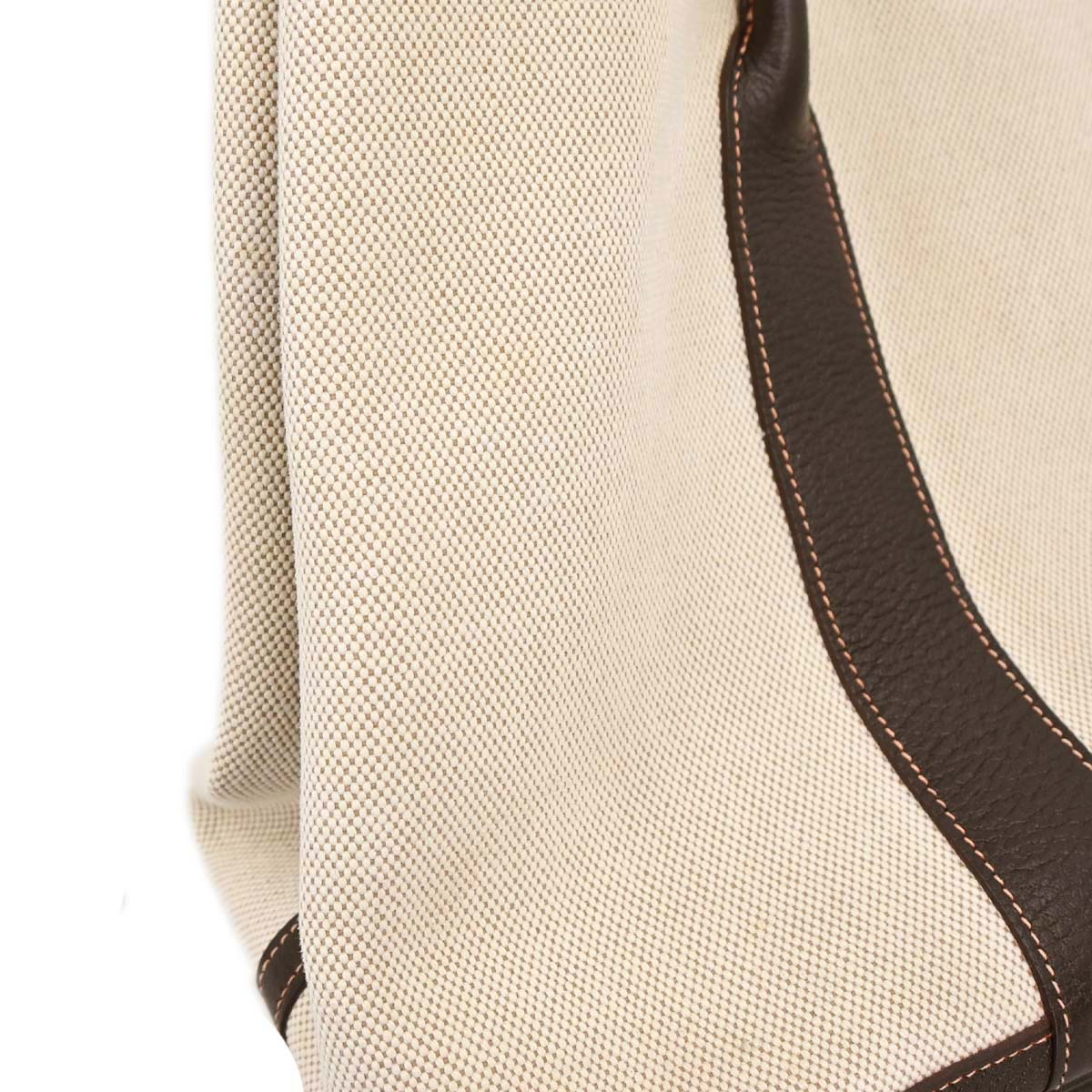 Hermes Beige Toile H Buffle Garden Party 36 PM Tote Handbag