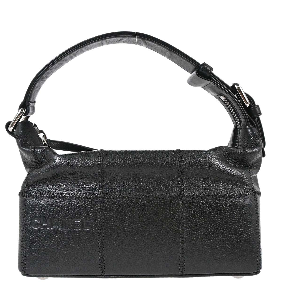 Chanel 2003-2004 Black Caviar Skin Choco Bar Handbag