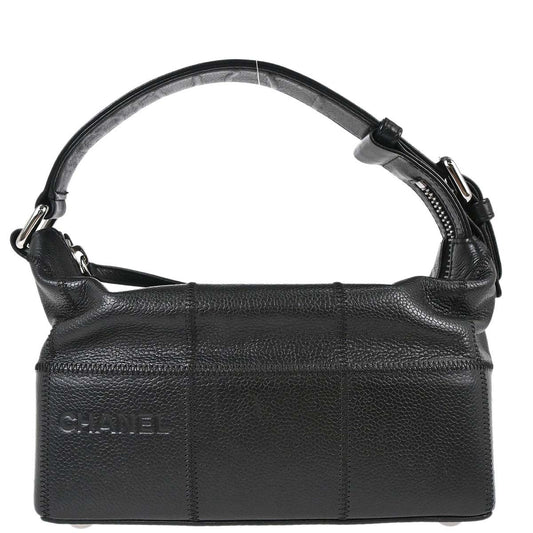 Chanel 2003-2004 Black Caviar Skin Choco Bar Handbag