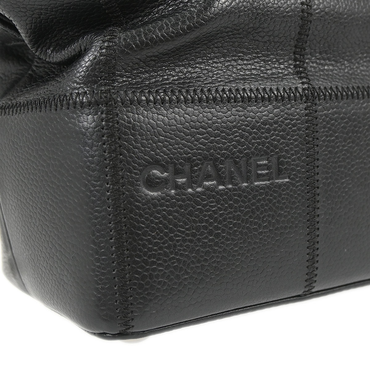 Chanel 2003-2004 Black Caviar Skin Choco Bar Handbag