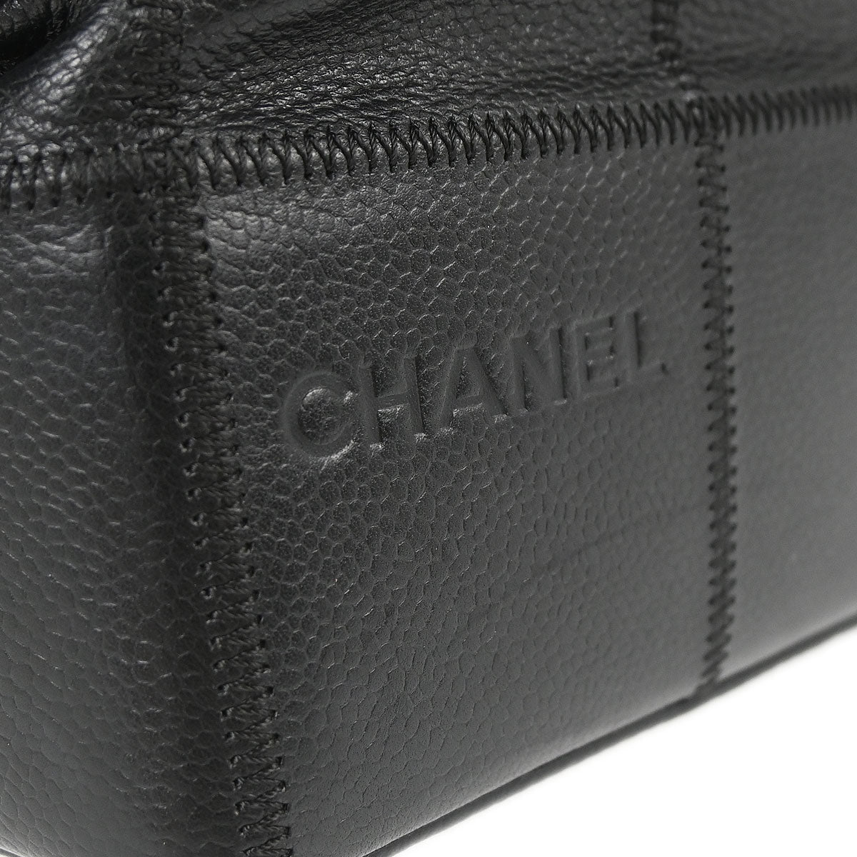 Chanel 2003-2004 Black Caviar Skin Choco Bar Handbag