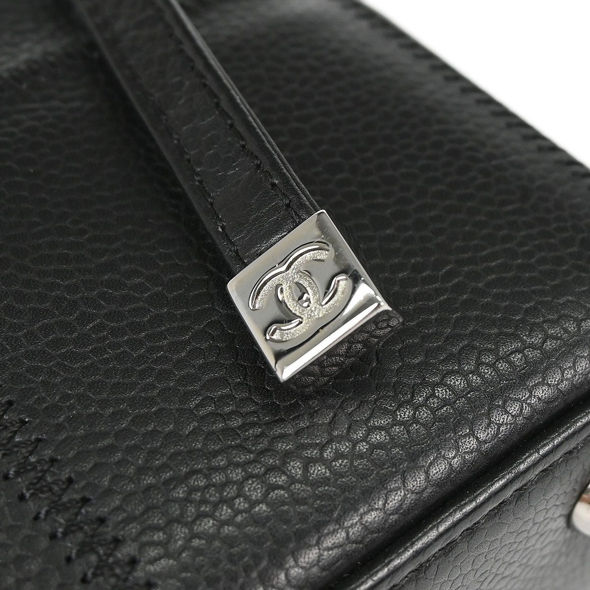 Chanel 2003-2004 Black Caviar Skin Choco Bar Handbag
