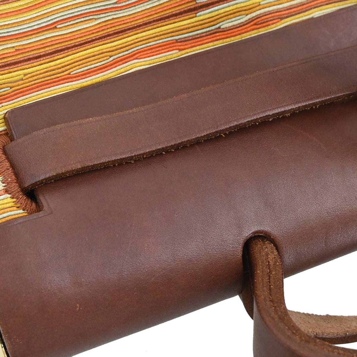 Hermes Brown Vibrato Toile Officier Herbag PM 2 in 1 Shoulder Handbag