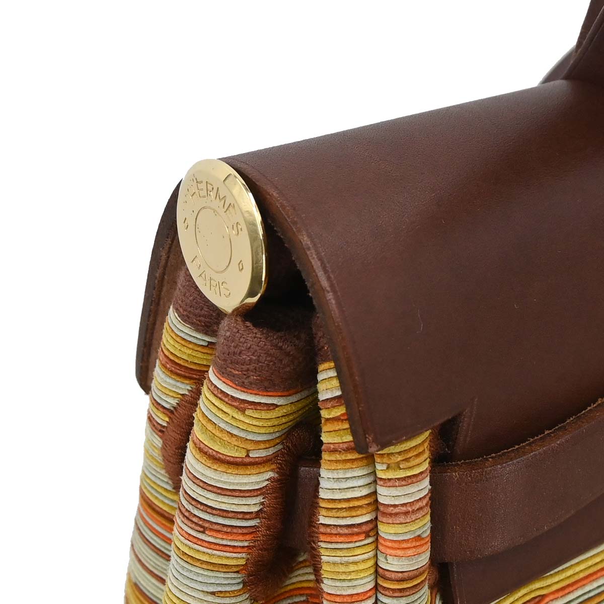Hermes Brown Vibrato Toile Officier Herbag PM 2 in 1 Shoulder Handbag