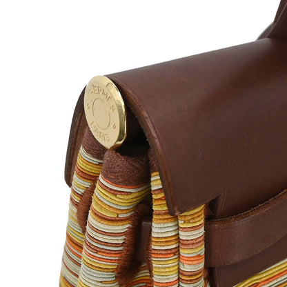 Hermes Brown Vibrato Toile Officier Herbag PM 2 in 1 Shoulder Handbag