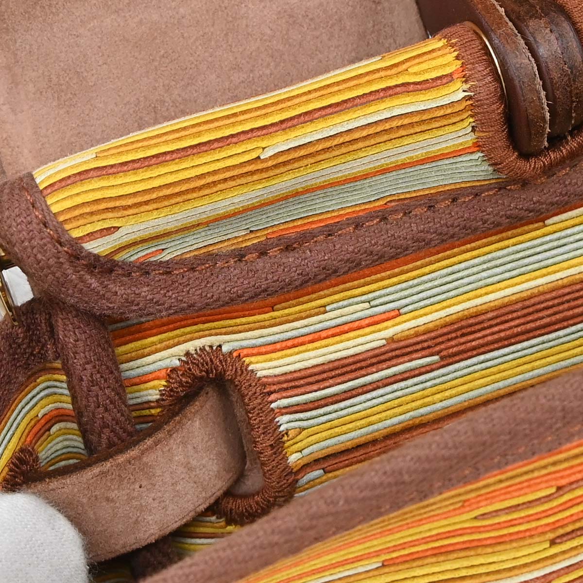 Hermes Brown Vibrato Toile Officier Herbag PM 2 in 1 Shoulder Handbag