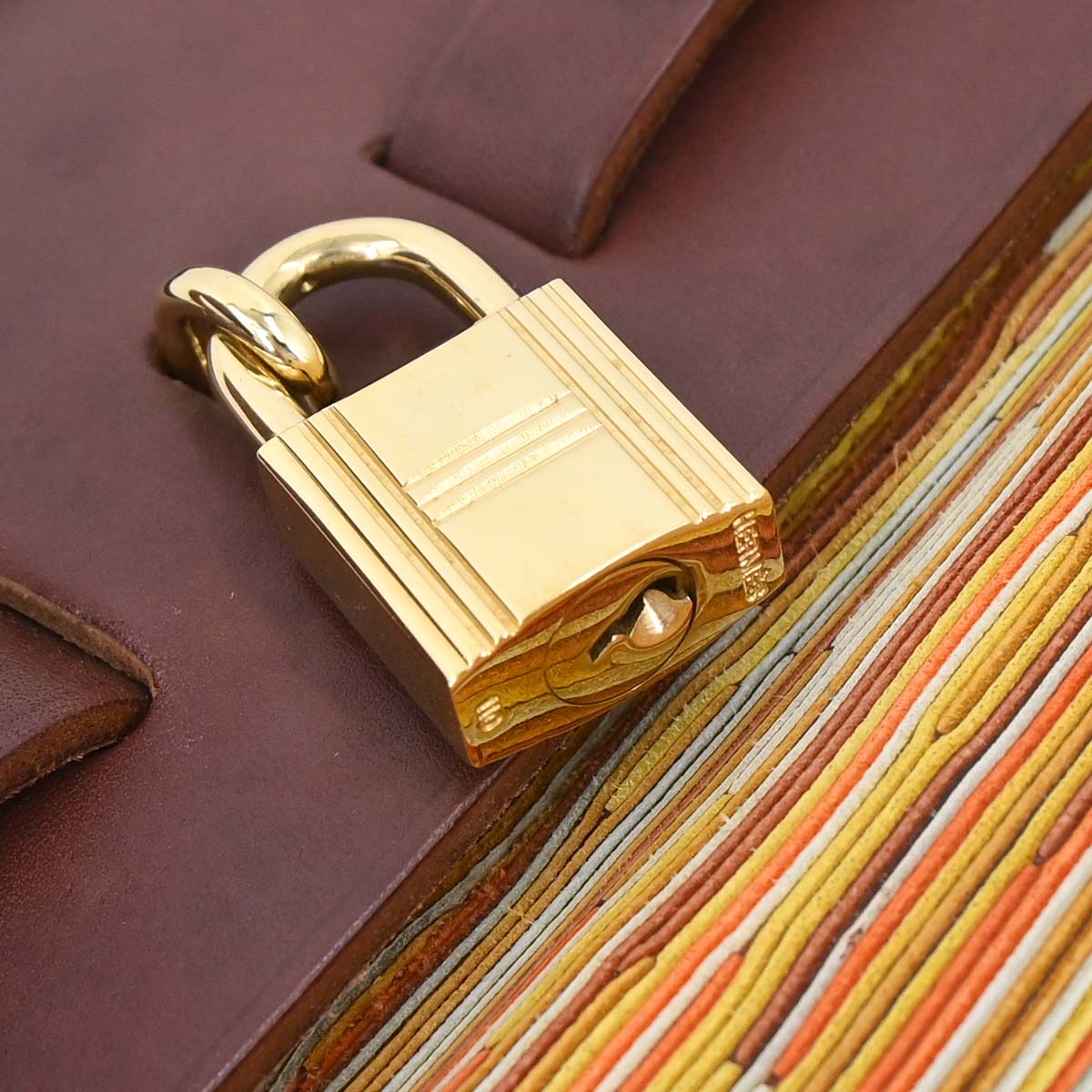 Hermes Brown Vibrato Toile Officier Herbag PM 2 in 1 Shoulder Handbag