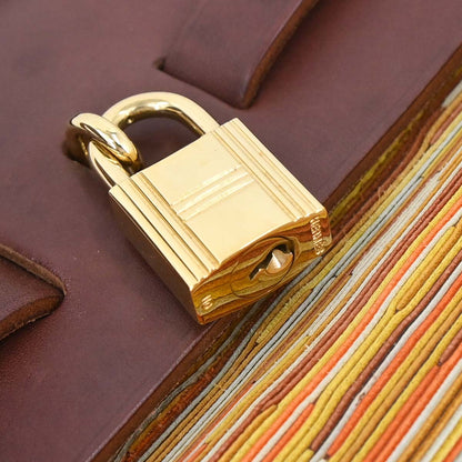 Hermes Brown Vibrato Toile Officier Herbag PM 2 in 1 Shoulder Handbag
