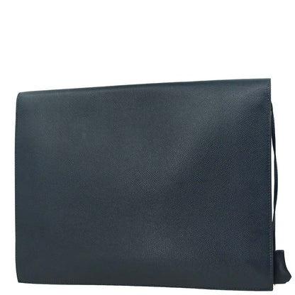 Hermes Navy Courchevel Sac a Depeches Clutch Bag