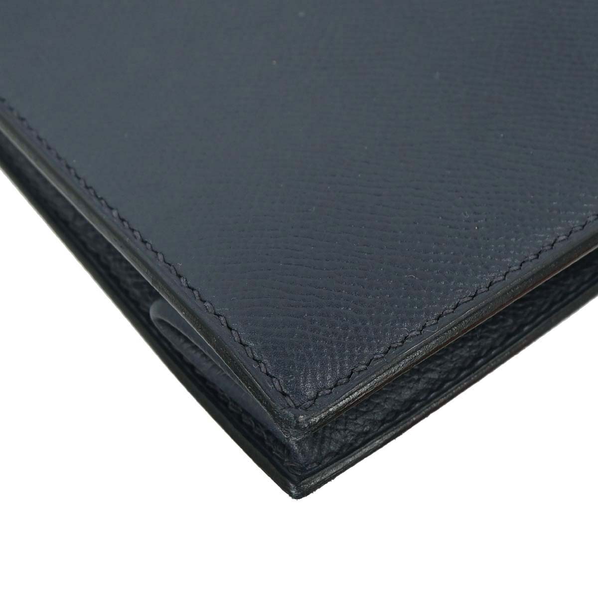 Hermes Navy Courchevel Sac a Depeches Clutch Bag