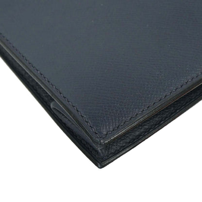 Hermes Navy Courchevel Sac a Depeches Clutch Bag