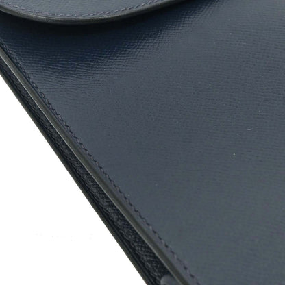 Hermes Navy Courchevel Sac a Depeches Clutch Bag
