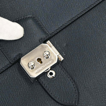Hermes Navy Courchevel Sac a Depeches Clutch Bag
