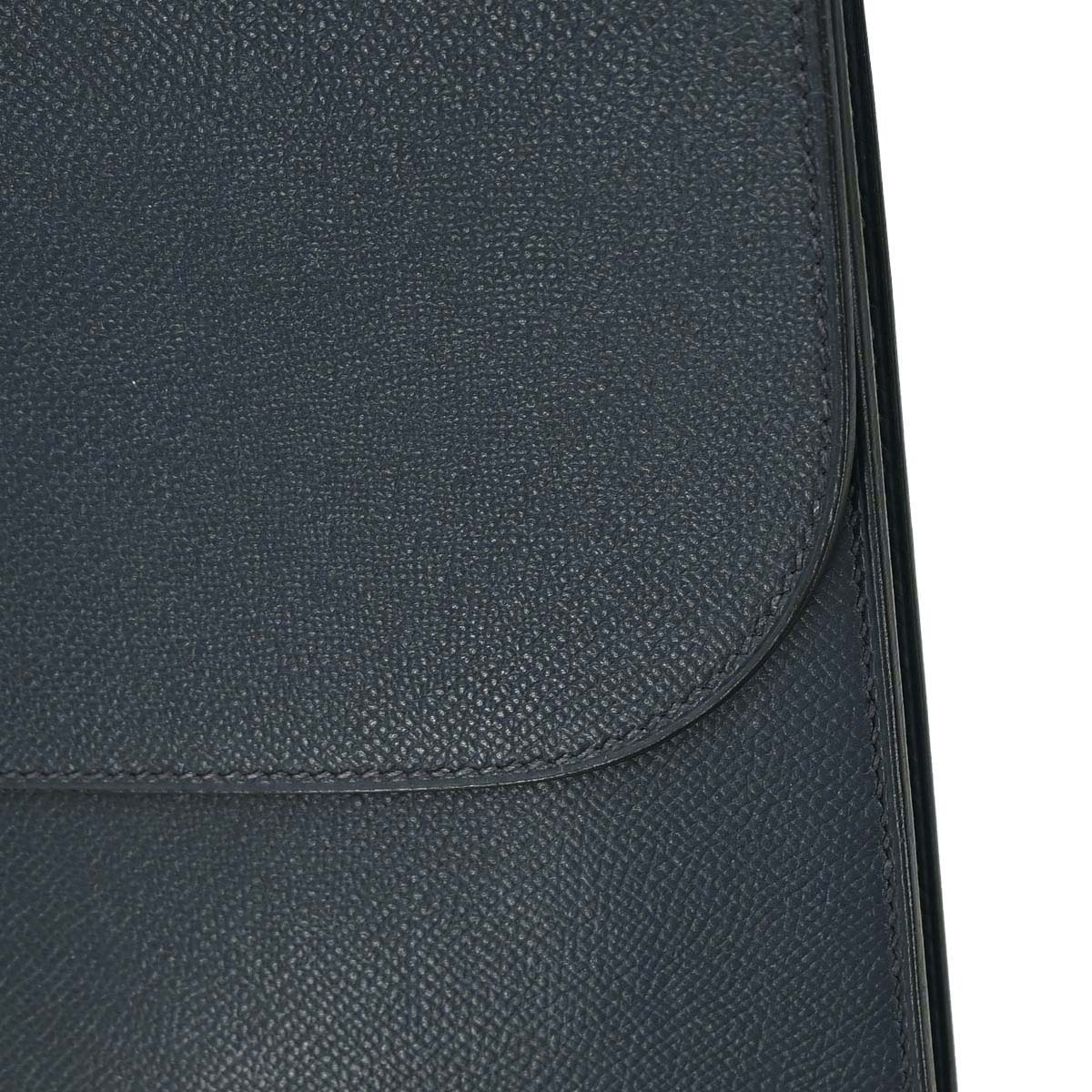 Hermes Navy Courchevel Sac a Depeches Clutch Bag