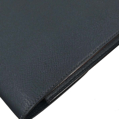 Hermes Navy Courchevel Sac a Depeches Clutch Bag