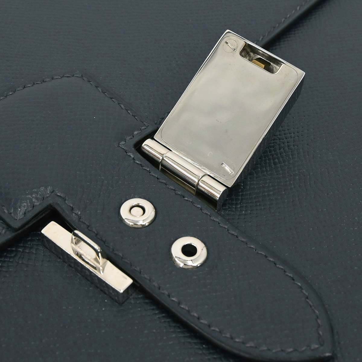 Hermes Navy Courchevel Sac a Depeches Clutch Bag