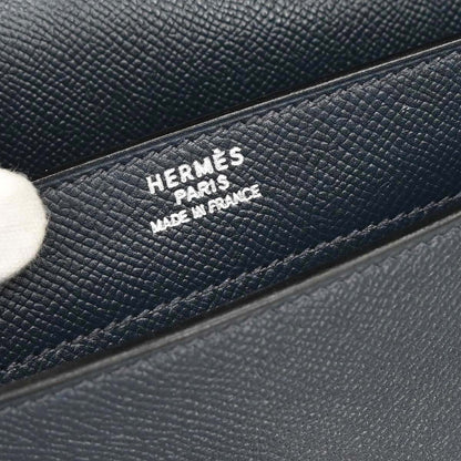 Hermes Navy Courchevel Sac a Depeches Clutch Bag