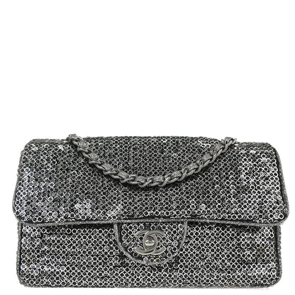Chanel 2006-2008 Silver Sequins Shoulder Bag