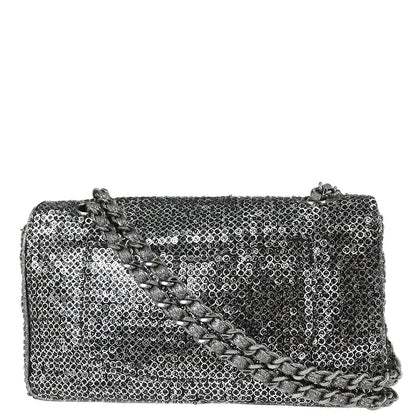 Chanel 2006-2008 Silver Sequins Shoulder Bag