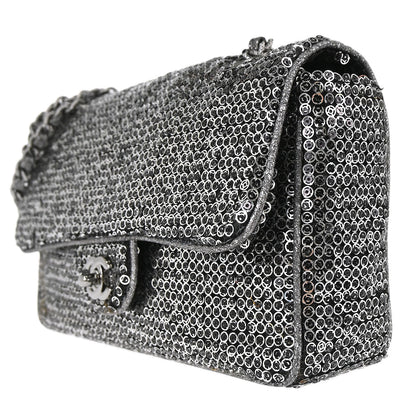 Chanel 2006-2008 Silver Sequins Shoulder Bag