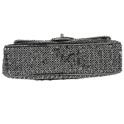 Chanel 2006-2008 Silver Sequins Shoulder Bag