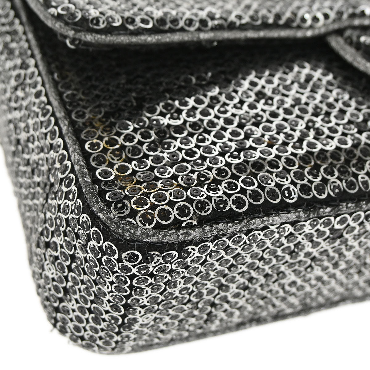 Chanel 2006-2008 Silver Sequins Shoulder Bag
