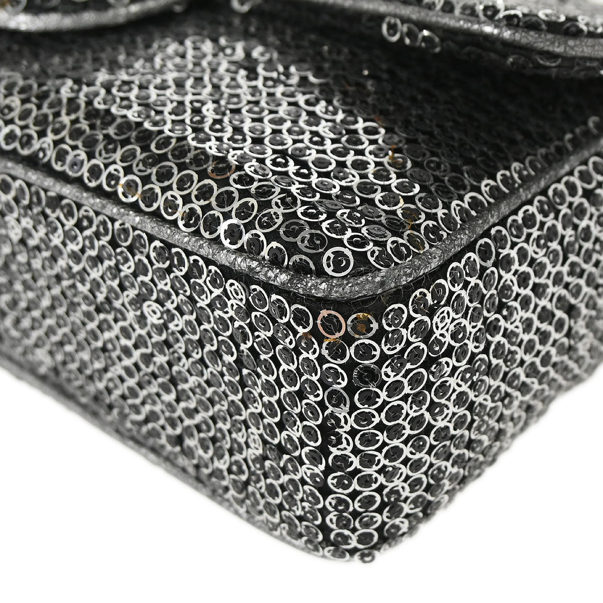 Chanel 2006-2008 Silver Sequins Shoulder Bag
