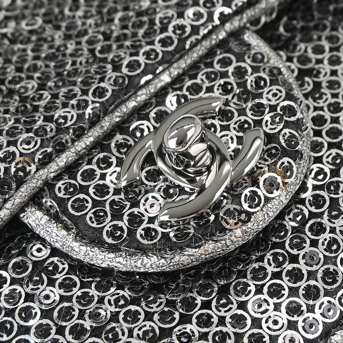 Chanel 2006-2008 Silver Sequins Shoulder Bag