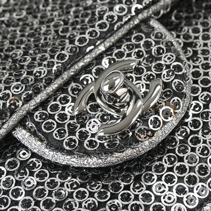 Chanel 2006-2008 Silver Sequins Shoulder Bag