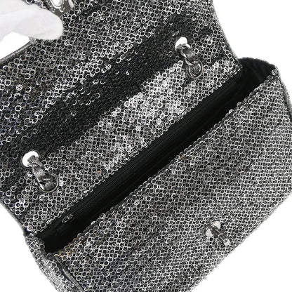 Chanel 2006-2008 Silver Sequins Shoulder Bag