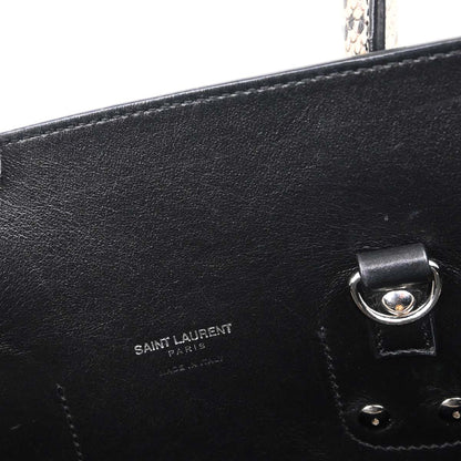 Saint Laurent * Black Python Sac de Jour 2way Shoulder Handbag