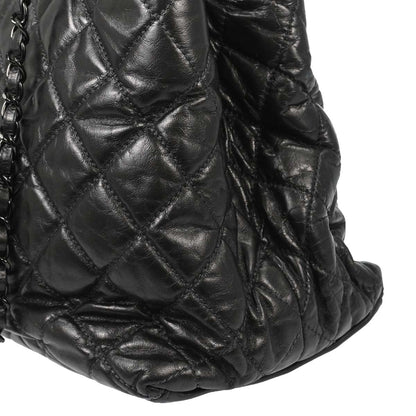Chanel 2010-2011 Metallic Gray Calfskin Chain Me Tote Handbag