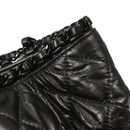 Chanel 2010-2011 Metallic Gray Calfskin Chain Me Tote Handbag