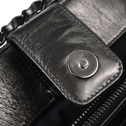 Chanel 2010-2011 Metallic Gray Calfskin Chain Me Tote Handbag