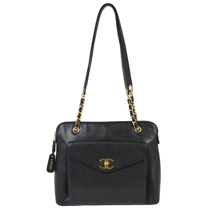 Chanel Black Caviar Skin Shoulder Bag