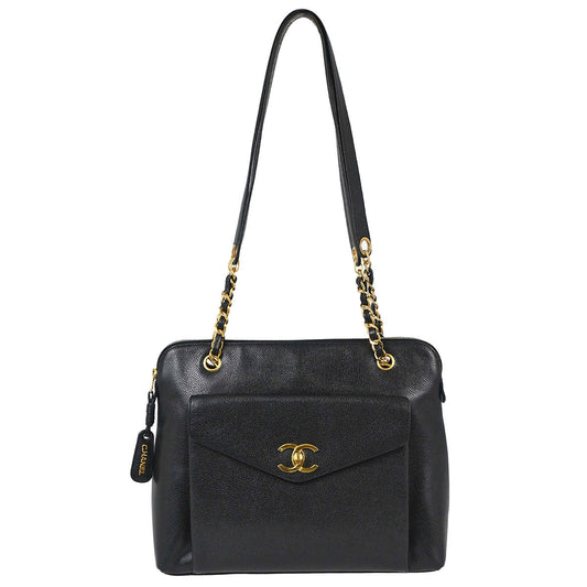 Chanel Black Caviar Skin Shoulder Bag