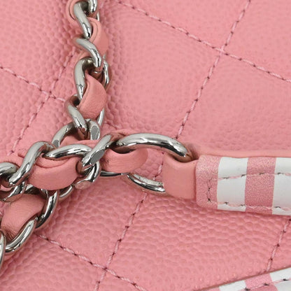 Chanel 2019 Pink Caviar Skin CC Filigree 2way Shoulder Vanity Handbag
