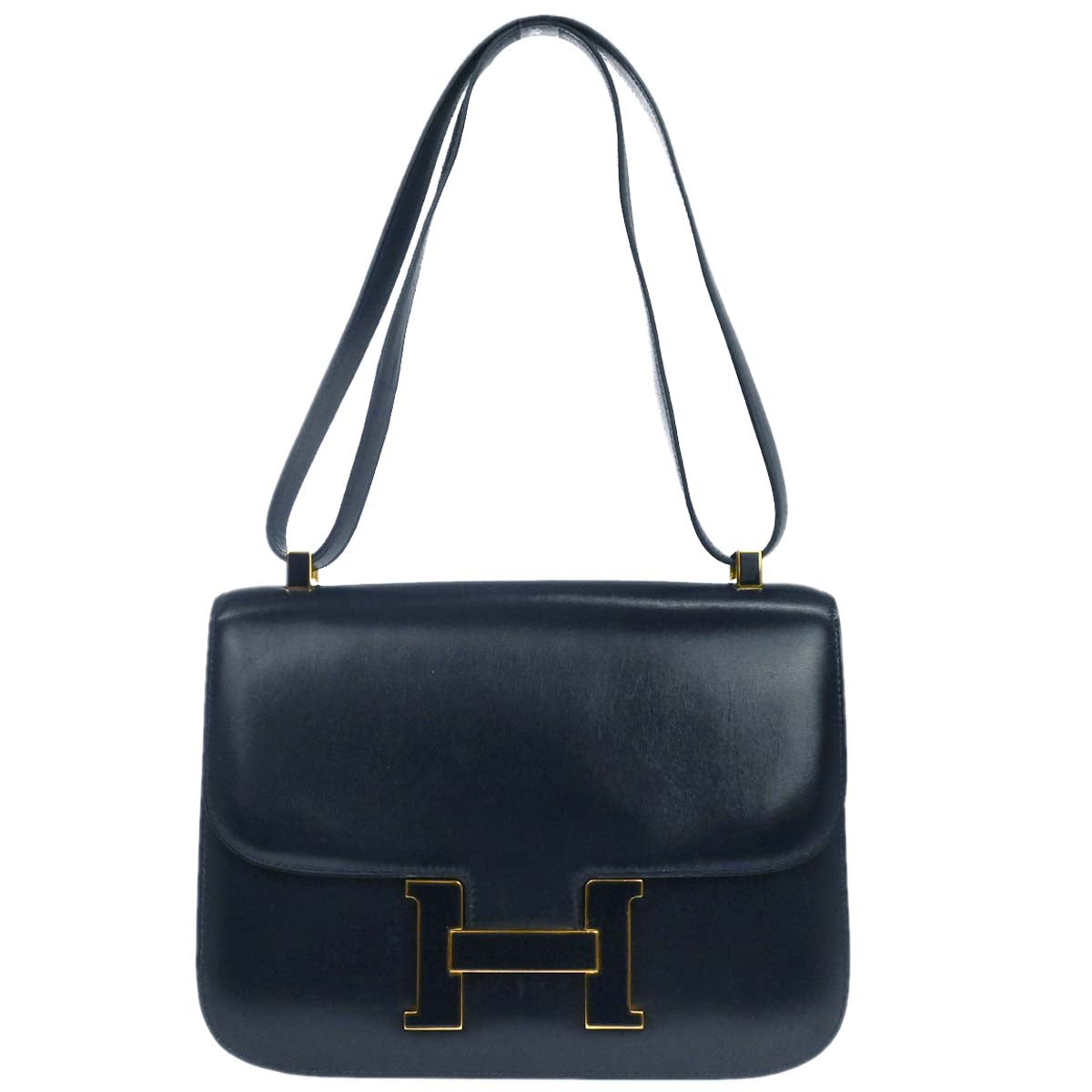 Hermes Navy Box Calf Constance 23 Shoulder Bag