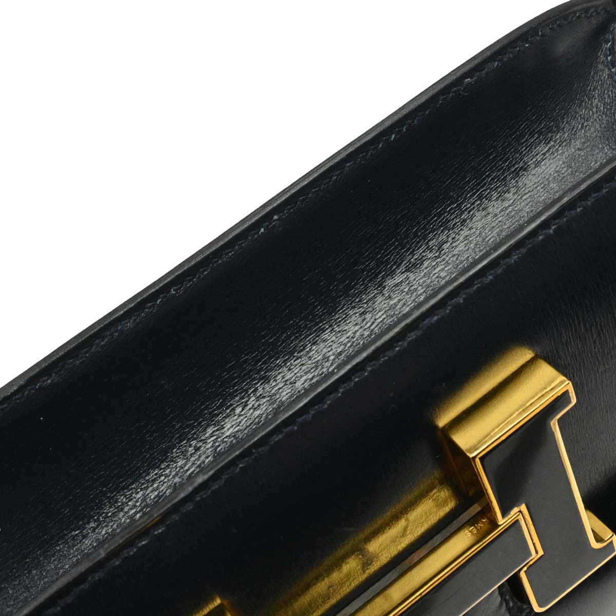 Hermes Navy Box Calf Constance 23 Shoulder Bag
