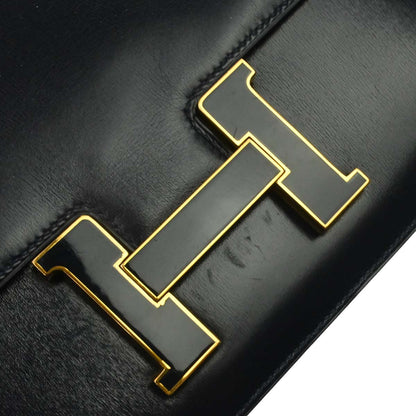 Hermes Navy Box Calf Constance 23 Shoulder Bag